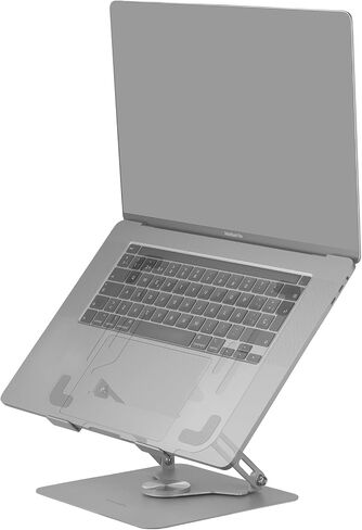 MA-RSN, Stand for Laptops and Tablets up to 17", Height + Tilt Adjustment + 360º Rotation, Steel Structure Stand, Non-Slip Pads, Portable Foldable Design, Black in Kuwait
