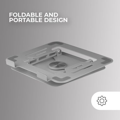 MA-RSN, Stand for Laptops and Tablets up to 17", Height + Tilt Adjustment + 360º Rotation, Steel Structure Stand, Non-Slip Pads, Portable Foldable Design, Black in Kuwait