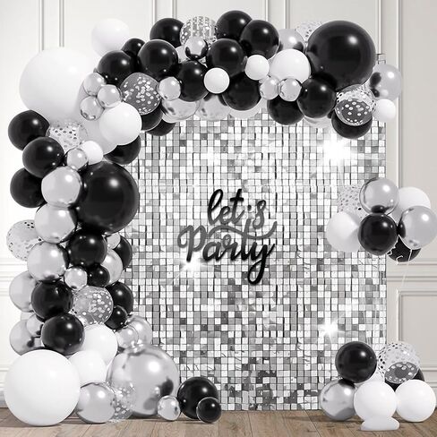 36 PCS Silver Shimmer Wall Backdrop لوحة - 6 × 6 قدم خلفية الجدار ، إسقاط الخلفية للزفاف ، عيد ميلاد ، الذكرى السنوية والمشاركة in Kuwait