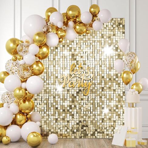 36 PCS Silver Shimmer Wall Backdrop لوحة - 6 × 6 قدم خلفية الجدار ، إسقاط الخلفية للزفاف ، عيد ميلاد ، الذكرى السنوية والمشاركة in Kuwait