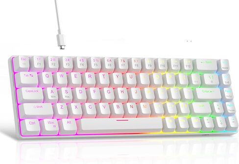 MageGee 60% Rapid Trigger Magnetic Switch Keyboard, Wired 68 Keys Hot Swappable Custom RGB Backlit Gaming Keyboard for Win/PC/MAC, White in Kuwait