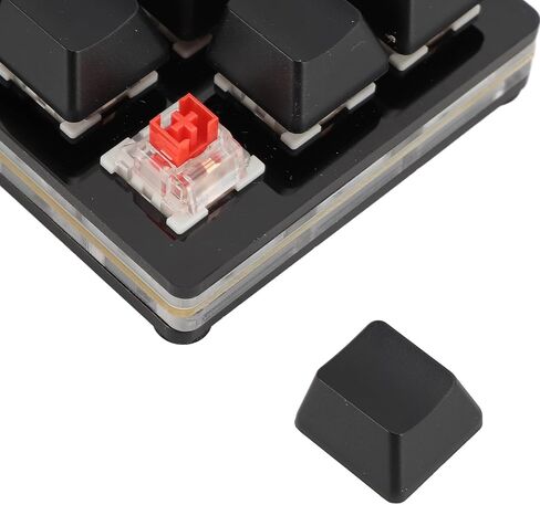 Luqeeg 12 Key Mechanical Gaming Keyboard, One Handed Programmable Mechanical Keyboard, RGB Multifunctional Mechanical Gaming Keypad Mini USB Wired RGB Red Switch Macro Keyboard (Black) in Saudi Arabia