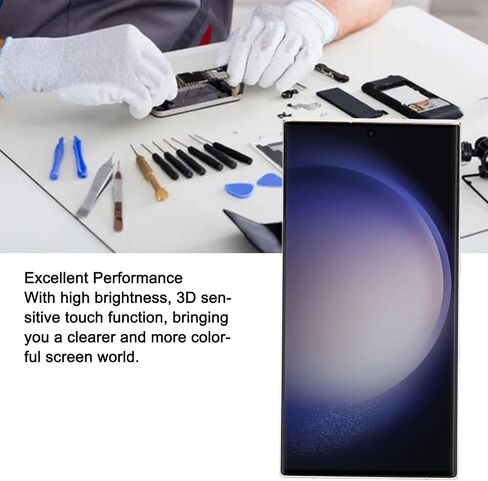 6.8 بوصة لجهاز Galaxy S23 Ultra ، LCD Display Digitizer S23ULTRA 5G S918B LCD شاشة الإطار ، الإصدار الدولي للاتحاد الأوروبي ، بصمة الدعم (الأخضر) in Saudi Arabia