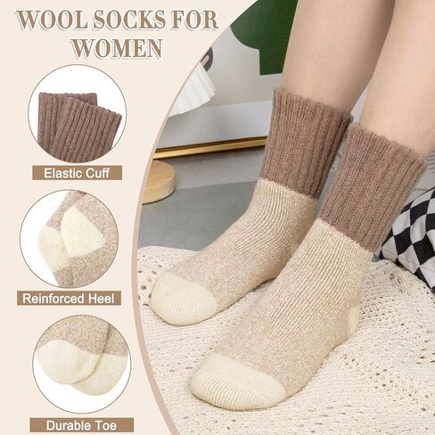 iCamter Womens Wool Socks Soft Super Thick Warm Socks for Women Thermal Winter Socks for Gifts in Kuwait