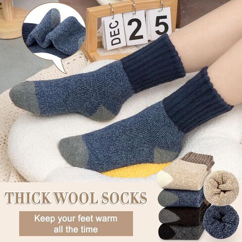 iCamter Womens Wool Socks Soft Super Thick Warm Socks for Women Thermal Winter Socks for Gifts in Kuwait