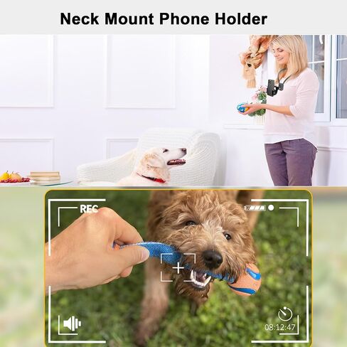 Neck Mount for Phones, Neck Cell Phone Holder POV/Vlog Selfie Mount Hand Free Phone Neck Holder Chest Stand Strap Video Recording for iPhone 16 15 14 13 12 Seires Android Phones (Black) in Kuwait