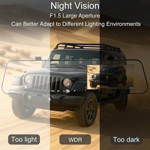 4K Mirror Dash Cam with Front Camera D30 Front Car Camera,Super Night Vision,170° Wide Angle, Anti-Glare Rearview Mirror Recorder, WDR, Parking Monitoring,Clip-On Installation for Cars/Trucks/SUV in Saudi Arabia