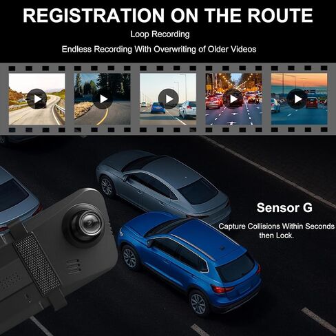 4K Mirror Dash Cam with Front Camera D30 Front Car Camera,Super Night Vision,170° Wide Angle, Anti-Glare Rearview Mirror Recorder, WDR, Parking Monitoring,Clip-On Installation for Cars/Trucks/SUV in Saudi Arabia