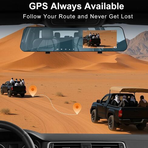 4K Mirror Dash Cam with Front Camera D30 Front Car Camera,Super Night Vision,170° Wide Angle, Anti-Glare Rearview Mirror Recorder, WDR, Parking Monitoring,Clip-On Installation for Cars/Trucks/SUV in Saudi Arabia