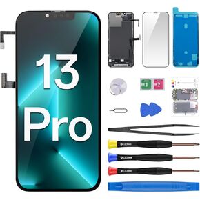 for iPhone 13 Pro Screen Replacement with Earspeaker Flex Cable Proximity Sensor 6.1" 3D Touch LCD Display Digitizer Full Assembly Front Glass Repair Fix Tools Kit A2483 A2636 A2639