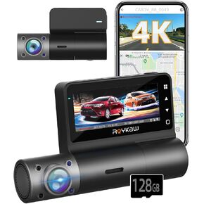 Roykaw R8 4 -channel dash cam الأمامية والخلفية ، 4K+1080p*3 dash camera للسيارات ، وضع وقوف السيارات على مدار 24 ساعة ، واي فاي 5G ، GPS ، التحكم الصوتي ، تسجيل حلقة ، مستشعر G - G - SD ، دعم APP ،