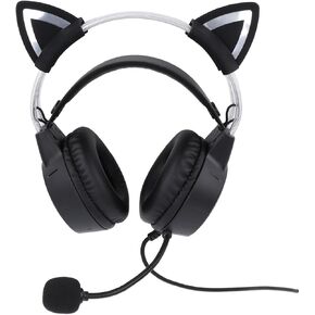 LiebeWH Cat Ear Gaming Headset RGB Wired Gaming Headphone Headband Noise Canceling Headset with Microphone for Laptop Computer