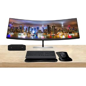 HP Workstation Z2 Mini G9 core i7, 32GB RAM, 1TB SSD Bundle with Windows 11 Pro, EliteDisplay E45c G5 45" Curved DQHD Monitor and MK650 Wireless Keyboard & Mouse with Gel Mouse & Wrist Pad Set