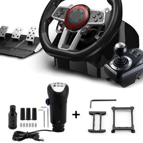 YIBEICO USB Truck Simulator Shifter with Gear Shifter Adapter Pad Modification Set for Logitech