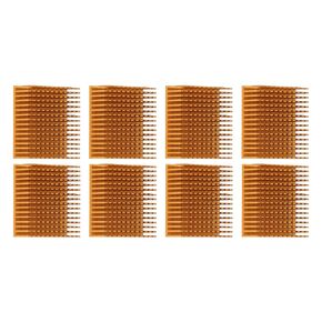 Aluminum Alloy Slotted Heatsink Radiator for Electronics 8Pcs Cooling Fins Gold 50x50x15mm (No Backing Glue)