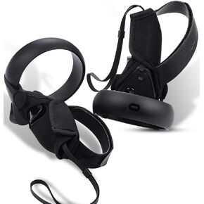 VR Touch Controller Grip Cover for Oculus Quest or Rift S Controller, Raylove Non-Slip Sweatproof and Washable Grips Skin VR Anti-Throw Controller Accessories Handle Protective Sleeve (Black, 1 Pair)
