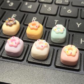 Keyboard Stickers for Long Nails, Raised Typing Stickers Keyboard Covers Suitable for PC Gaming - Donut Shape, 36 Count