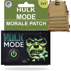 Hulk Mode Morale Patch. Hulk Backpack Patches by RedheadedTshirts | Hulk Patch for Your Plate Carrier Accessories, Tactical Gear, hat Patches, Backpack Patches