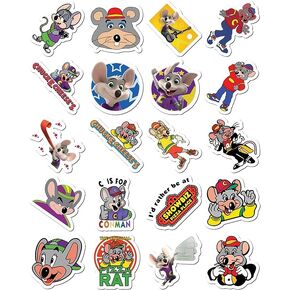 20 Pcs Value Pack Chuck Decal E Sticker Cheese Waterproof Vinyl Aesthetic SUV Truck Colorful Laptop Bike Car Luggage Skateboard Water Bottle Guitar Windows Bumper Tumbler