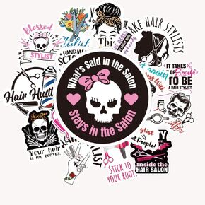 1step2dream Barber Stickers, Hair Stylist Decals for Water Bottles & Laptops - Hair Hustler Salon Accessories, Barber Party Decorations, Gifts for Men & Women​