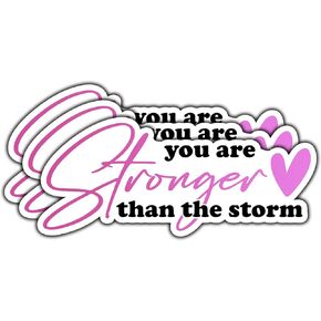 (3Pcs) You are Stronger Than The Storm Sticker Motivational Quote Inspirational Decals Waterproof Vinyl Stickers for Books Laptops Phone Water Bottles Tumbler Cup Kindle 3 Inch