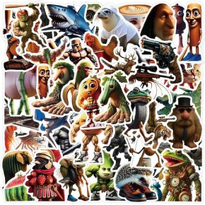 Tung Tung Sahur Stickers for Kids, Waterproof Removable Sticker in Water Bottles laptops Phones Guitar Suitcase, Children's Cartoon Game Stickers for Fans Favors (50PCS-A)