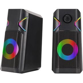 Computer Speaker 2.0 Channel Desktop RGB Colorful Light Stereo Satellite Multimedia Desktop Speaker