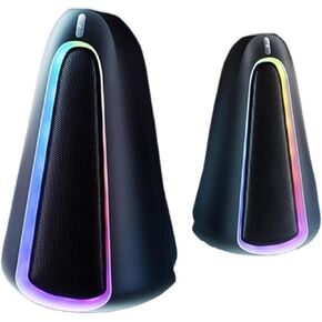 Mode Stereo Desktop Speaker Connection Gaming 3.5mm Interface RGB Home Computer Speaker(D)