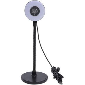 Webcam with Light, 5MP Autofocus USB Web Cam with Built in Mic HD Fill Light Bendable Rod for Streaming and Online Learning