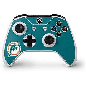Skinit Decal Gaming Skin Compatible with Xbox One S Controller - Officially Licensed NFL Miami Dolphins Retro Logo Design