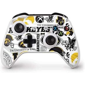 Skinit Decal Gaming Skin Compatible with Xbox One S Controller - Officially Licensed University of Iowa Iowa Hawkeyes Pattern Design