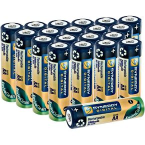Synergy Digital Camcorder Batteries, Compatible with Sakar Frozen Pocket Camcorder, (Ni-MH, 1.25V, 2800mAh), Combo-Pack Includes: 20 x AA Rechargeable Batteries