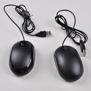 Wired Mini USB Mouse for Windows PC Desktop, Laptop, Corded USB Mouse for Right or Left Hand Use, 2 Pack