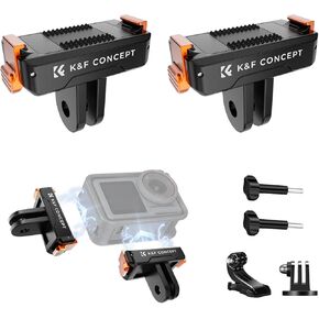 K&F Concept 2 Pack Magnetic Quick Release Adapter Mount for DJI Osmo Action 5 Pro, Extension Base Bracket with 1/4" Adapter Mount/Quick-Release Buckle for DJI Osmo Action 4/Action 3 Accessories