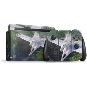 Skinit Decal Gaming Skin Compatible with Nintendo Switch Bundle - Officially Licensed Tate and Co. Soaring Pegasus Design