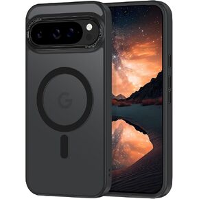 Magnetic for Google Pixel 9/Pixel 9 Pro Case, [Military Grade Drop Protection] [Compatible with MagSafe] Shockproof Slim Translucent Matte Anti-Slip for Women Girls Men Case, Black in Saudi Arabia