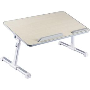 ARTIBETTER 1Pc Adjustable Folding Laptop Table Portable Bed Desk for Home Student Study Beige Design Comfortable Top for Writing Work