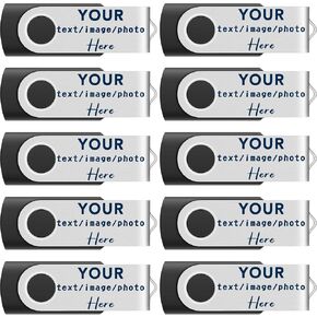 Custom Logo USB Flash Drive, Personalized, Silver, Promotional Gift (4GB*10PACK)