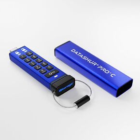 iStorage datAshur PRO+C 128GB | Secure USB Type-C Memory Stick | FIPS 140-3 Level 3 Pending | PIN Protected | Type C-A Adapter Included.