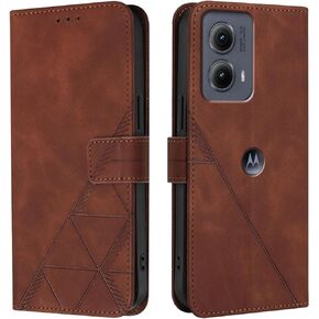 Flip Case for Moto Edge 2024 5G Faux Leather Wallet Holster with Cards Holder Kickstand Magnetic Closure Shockproof Folio Protect Cover for Motorola Edge (2024). Black YBS