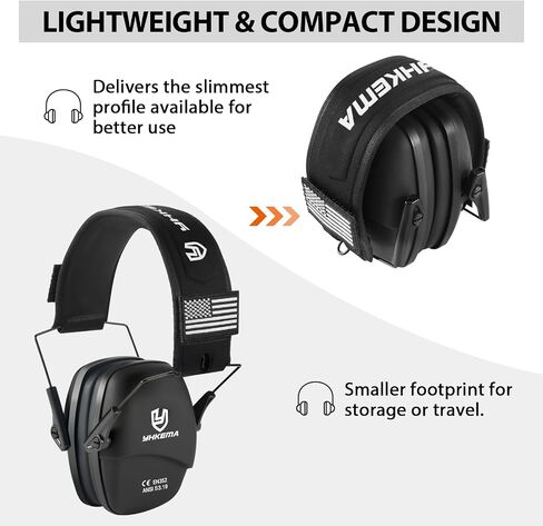 Ear Protection Safety Earmuffs, Passive Noise Reduction Earcups, Compact and Lightweight Foldable Ear Protector in Kuwait