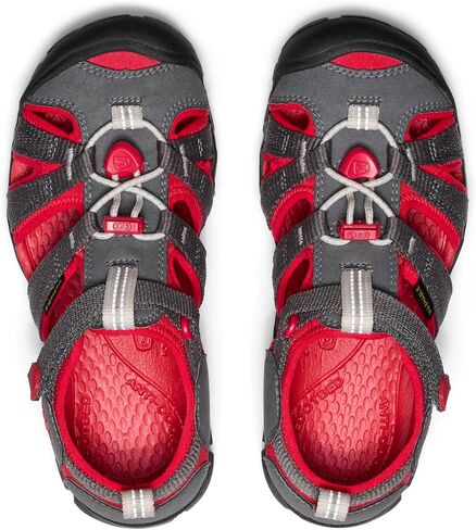 KEEN Seacamp 2 CNX Closed Toe Sandals, Papaya Punch/Marina, 3 US Unisex Big Kid in Saudi Arabia