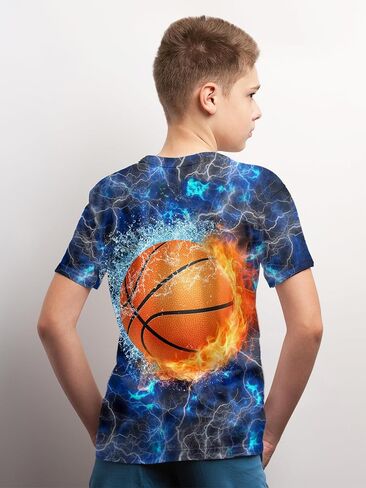Betecoro 3D Graphic T-Shirt for Boys Girls, Casual Summer Short Sleeve Tops Tee Shirt T Shirt for Teen Youth 6-16 Years in Saudi Arabia