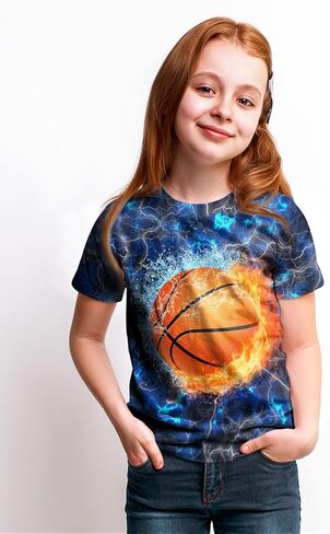 Betecoro 3D Graphic T-Shirt for Boys Girls, Casual Summer Short Sleeve Tops Tee Shirt T Shirt for Teen Youth 6-16 Years in Saudi Arabia