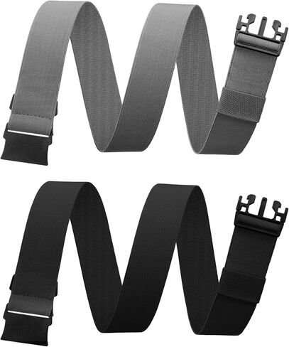 Newcotte 2 Pcs Mens Elastic Stretch Belt Unisex Adventure Web Belt for Women Men with Non Metal Buckle Adjustable Belts Heavy Duty Elastic Webbing for Men Women Wear in Saudi Arabia