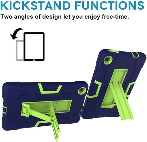 for Lenovo 8.0 Inch Tab M8 Gen 3 2022 / Smart Tab M8 Gen 3 2022 / Tab M8 HD LTE 2021 / Tab M8 HD/Smart Tab M8 2019 Tablet Case Built in Kickstand Shockproof Kids Friendly Cover (Navy+Green) in Saudi Arabia