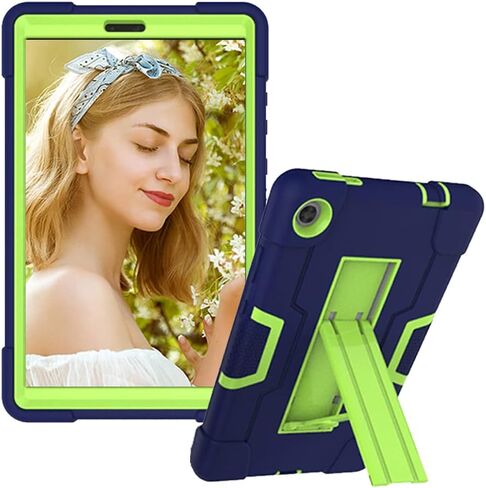 for Lenovo 8.0 Inch Tab M8 Gen 3 2022 / Smart Tab M8 Gen 3 2022 / Tab M8 HD LTE 2021 / Tab M8 HD/Smart Tab M8 2019 Tablet Case Built in Kickstand Shockproof Kids Friendly Cover (Navy+Green) in Saudi Arabia