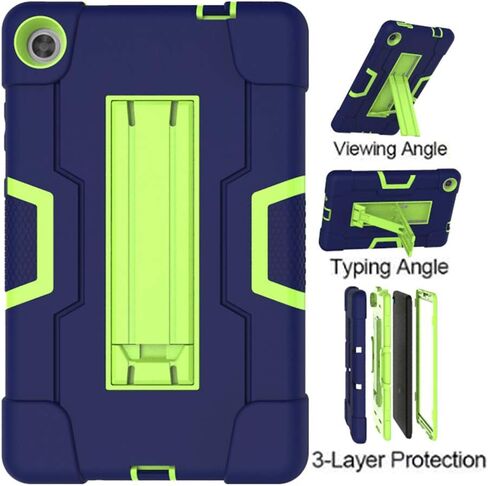 for Lenovo 8.0 Inch Tab M8 Gen 3 2022 / Smart Tab M8 Gen 3 2022 / Tab M8 HD LTE 2021 / Tab M8 HD/Smart Tab M8 2019 Tablet Case Built in Kickstand Shockproof Kids Friendly Cover (Navy+Green) in Saudi Arabia