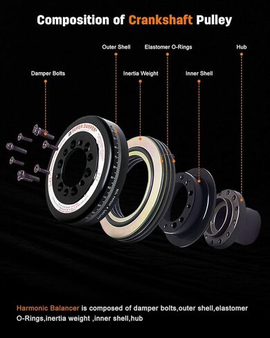 OCPTY Harmonic Balancer Crankshaft Belt Drive Pulley Fit For 2005-2006 for Saab 9-2X 2003-2006 for Subaru Baja 1998-2010 for Subaru Forester 1998-2014 for Subaru Impreza in Kuwait
