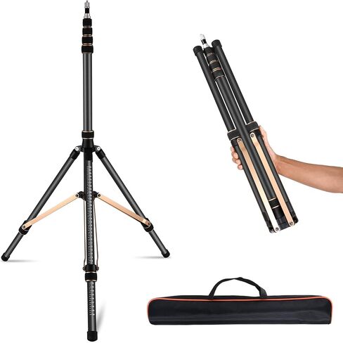 Soonpho Carbon Fiber Light Stand with Reversible Leg,Portable Travel Tripod Stand 220cm/7ft for Outdoor Photography Speedlite Softbox Umbrella Reflector with Carrying Bag in Saudi Arabia